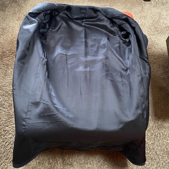 $80 FINAL PRICE COS Minimalist Dark Grey Wool Blend Coat - Picture 8 of 10
